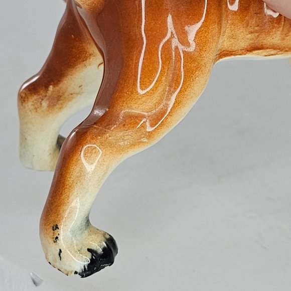 Vintage Enesco Imports Japan Boxer Dog Mom Puppy On Chain Figurine *Repaired* - Picture 10 of 11